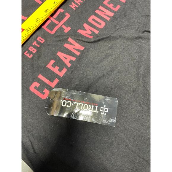 Troll Co. DHCM Dirty Hands Clean Money Classic Black T-Shirt Size XLarge NWT - Picture 5 of 5